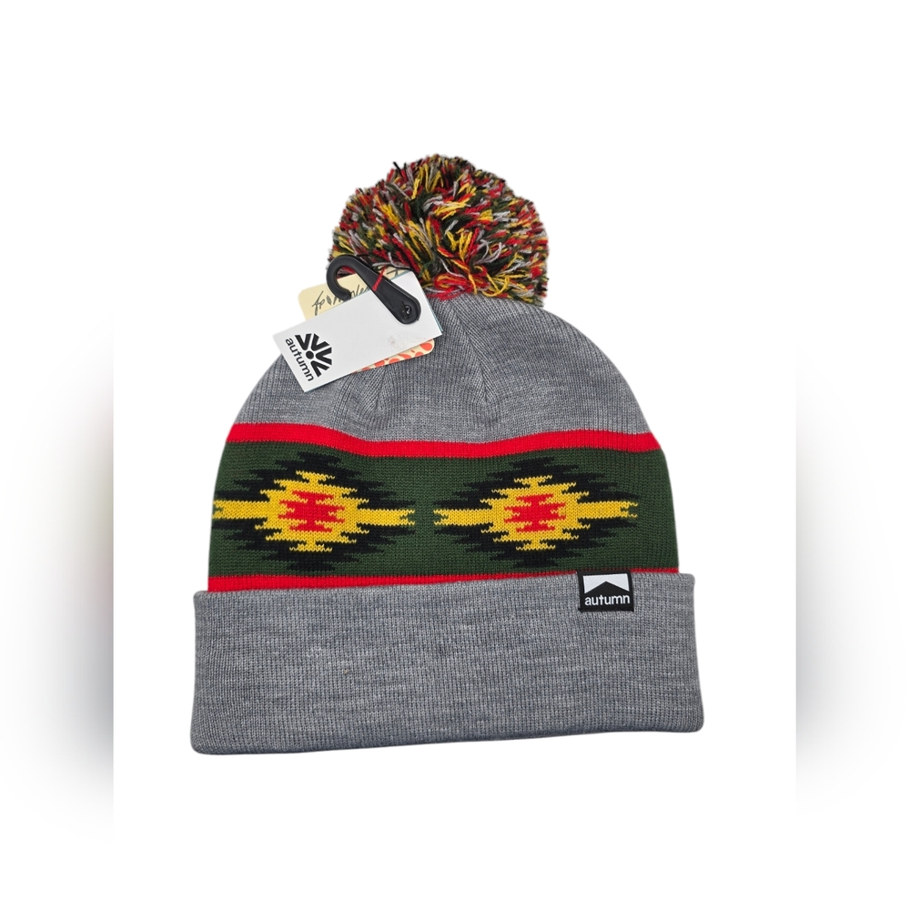 Free People Autumn Blanket Pom Pom Beanie - Grey - NWT